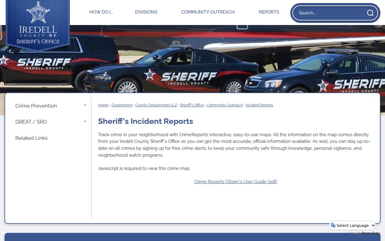 Iredell County sheriff incident map compared with arrest records