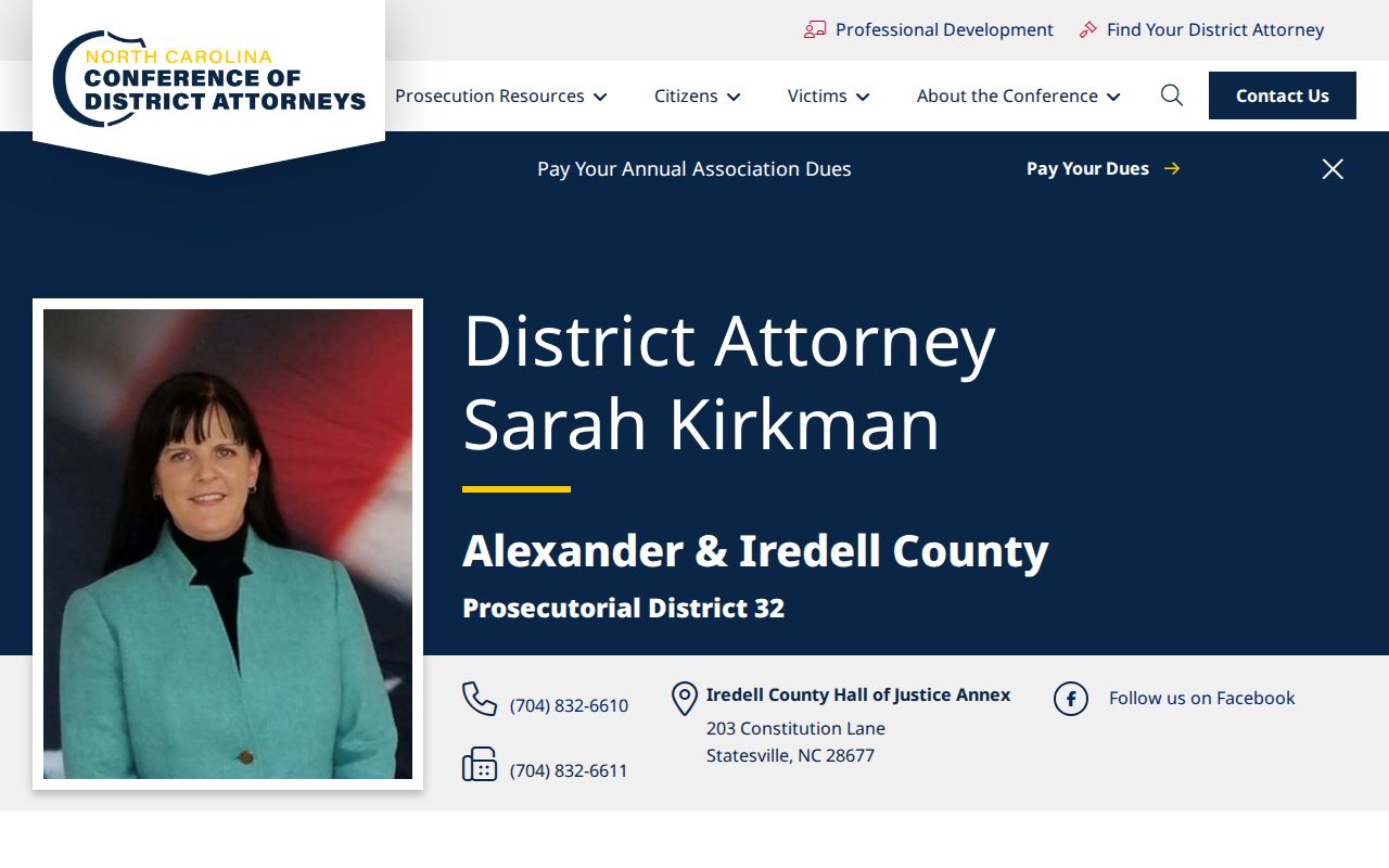 District 32 office for Iredell County criminal court cases