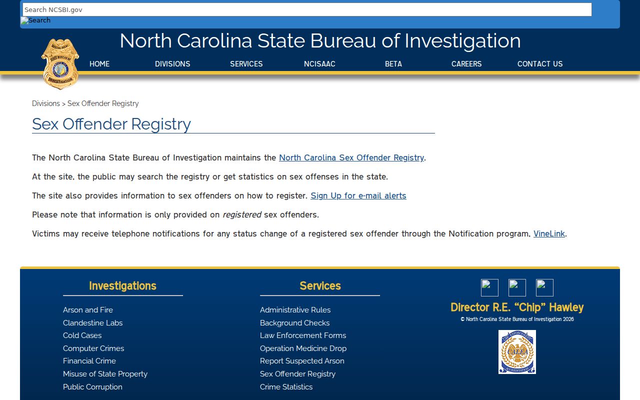 Iredell County sex offender search through the NCSBI registry overview