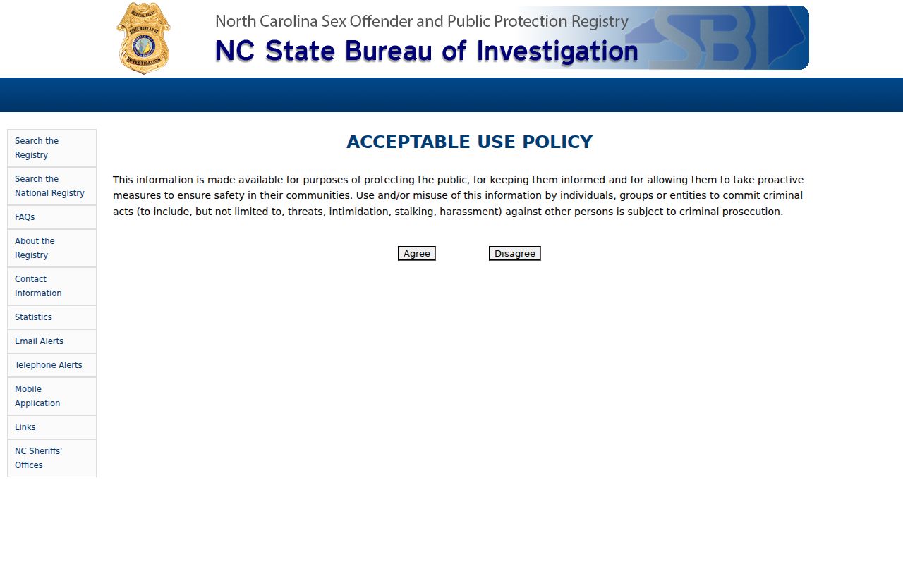 Iredell County sex offender registry official search interface