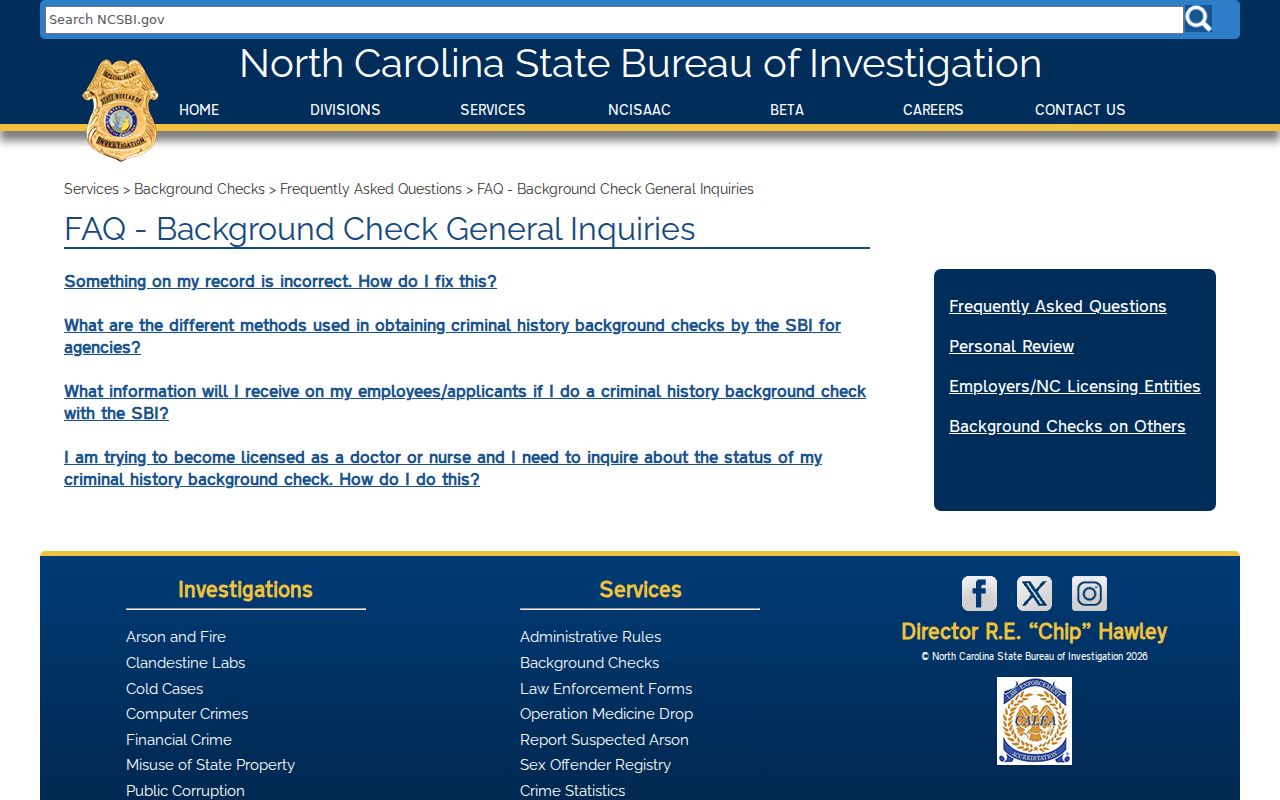 Statesville criminal record SBI personal review for Iredell County