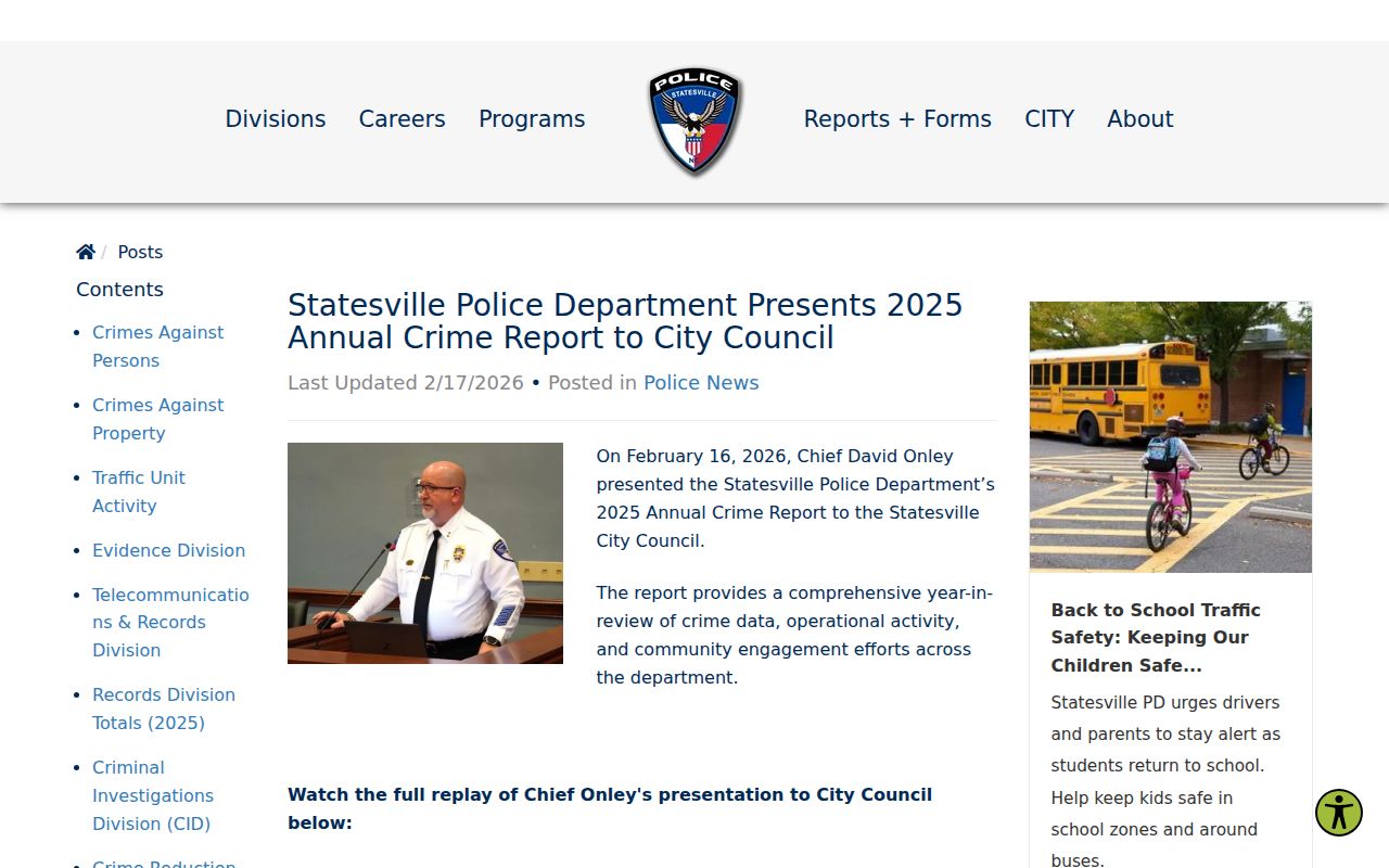 Statesville criminal records and 2025 police workload in Iredell County