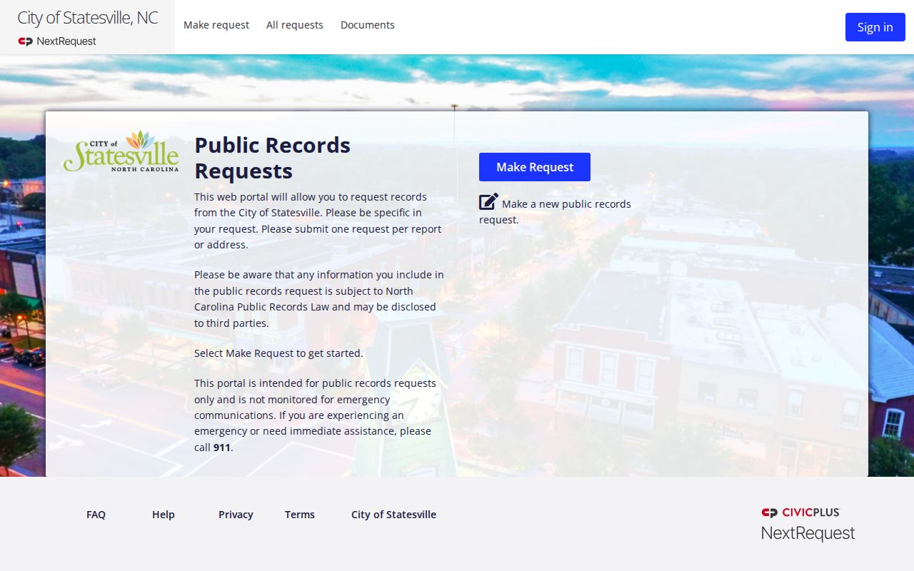 Statesville criminal records NextRequest portal in Iredell County